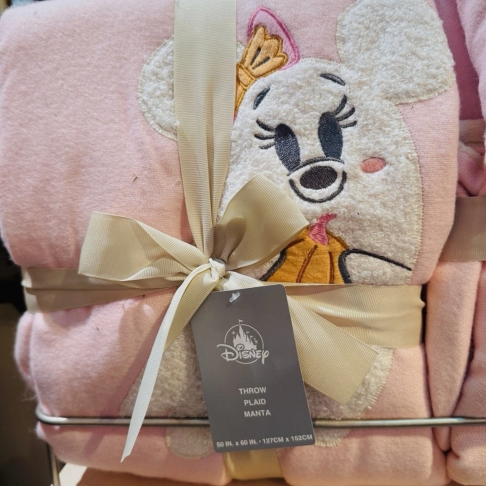 Disney Pink and White Character Throw Blanket